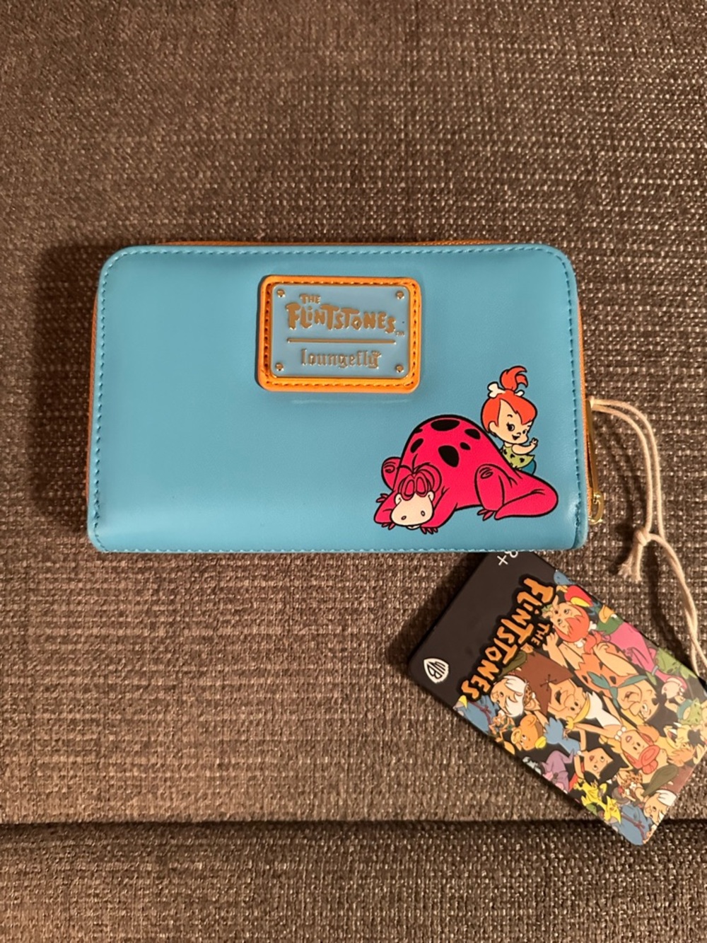 Loungefly The Flintstones Light Blue Multicolor Zip Wallet - Picture 3 of 5